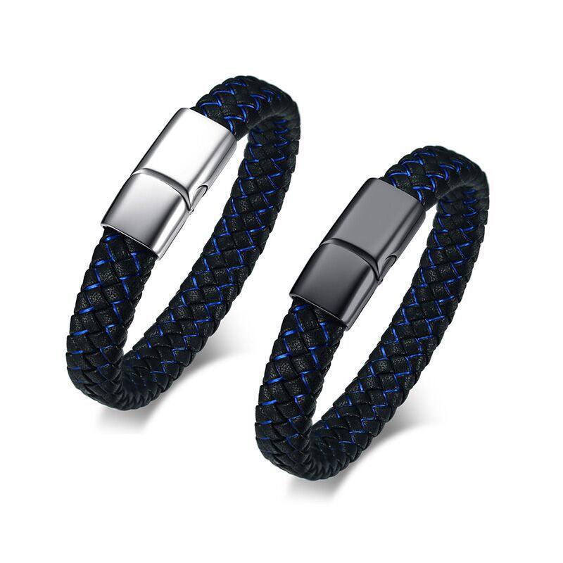 Titanium Magnetic Leather Buckle Bracelet - LOX VAULT