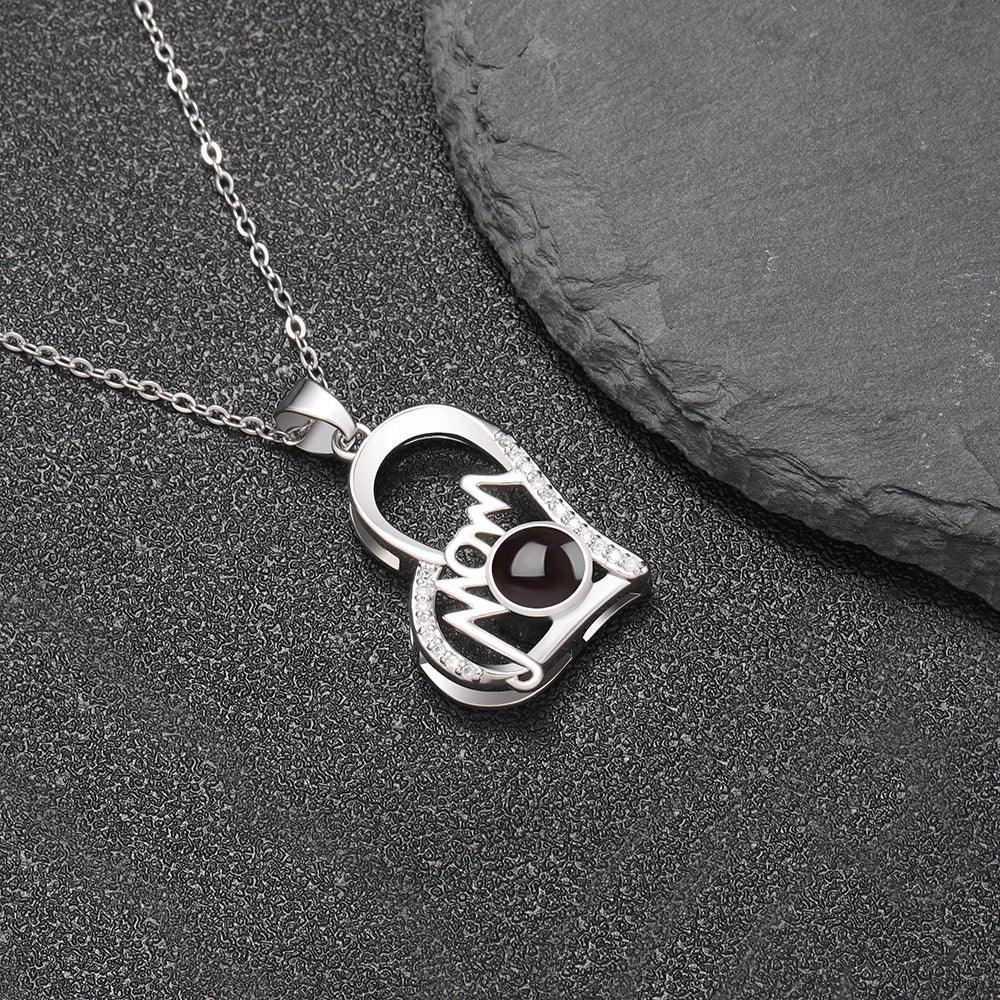 Personalised Mom Heart Projection Necklace - LOX VAULT