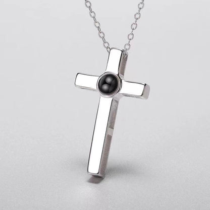 Personalised Cross Couple Projection Necklace - LOX VAULT